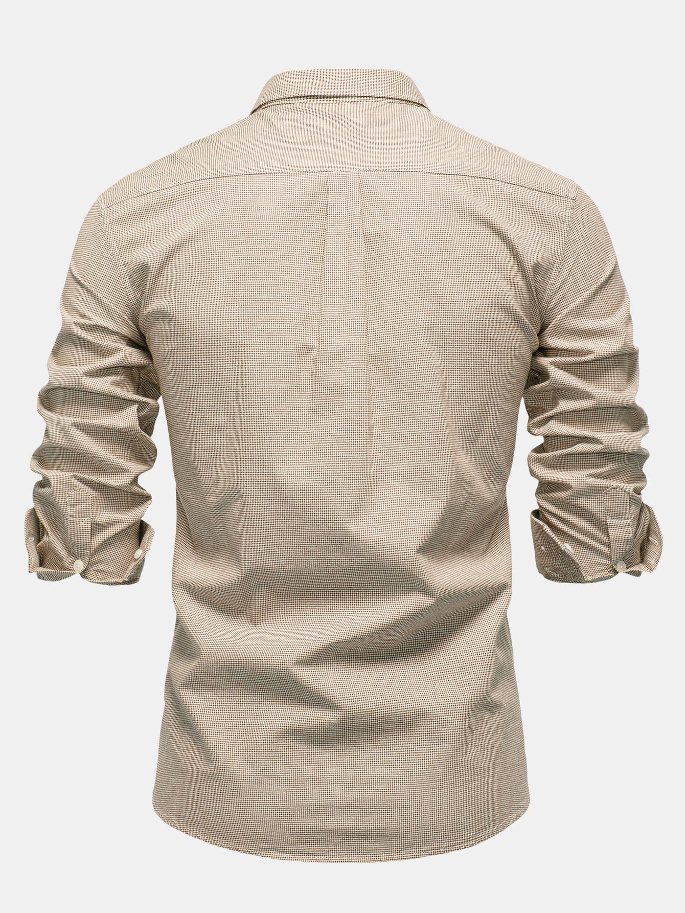 Cowboy-Stickerei Baumwollhemd mit Hahnentritt und Knöpfen