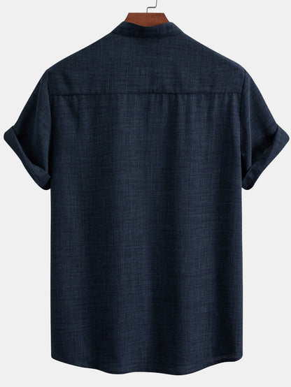 Kurzes Stehkragenhemd