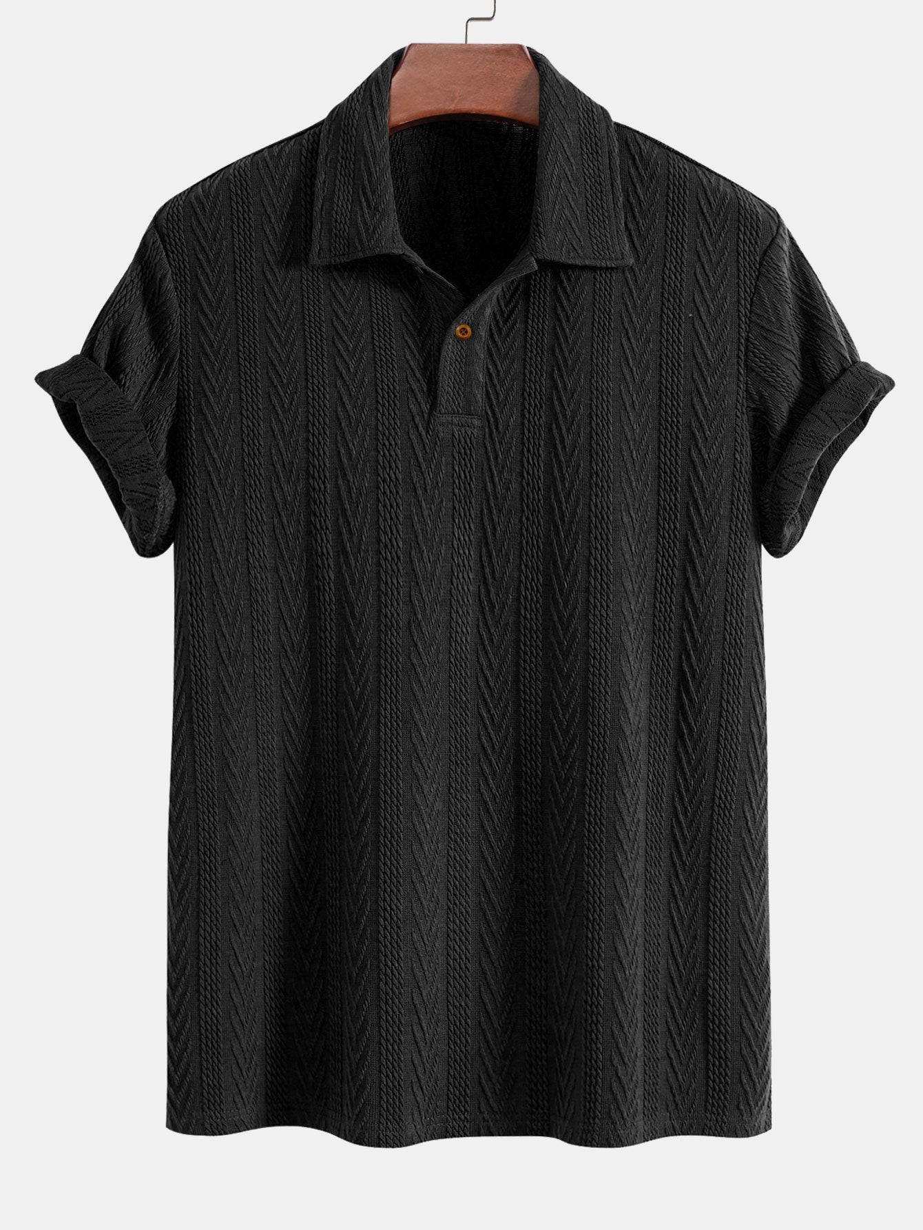 Kurze Ärmel Jacquard Polo