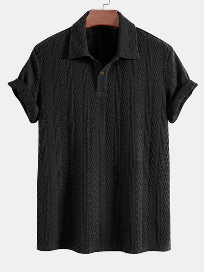 Kurze Ärmel Jacquard Polo