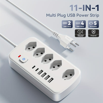 USB & AC Steckdosenleiste 11-in-1 – ideal für Zuhause, Büro & Studentenwohnheim
