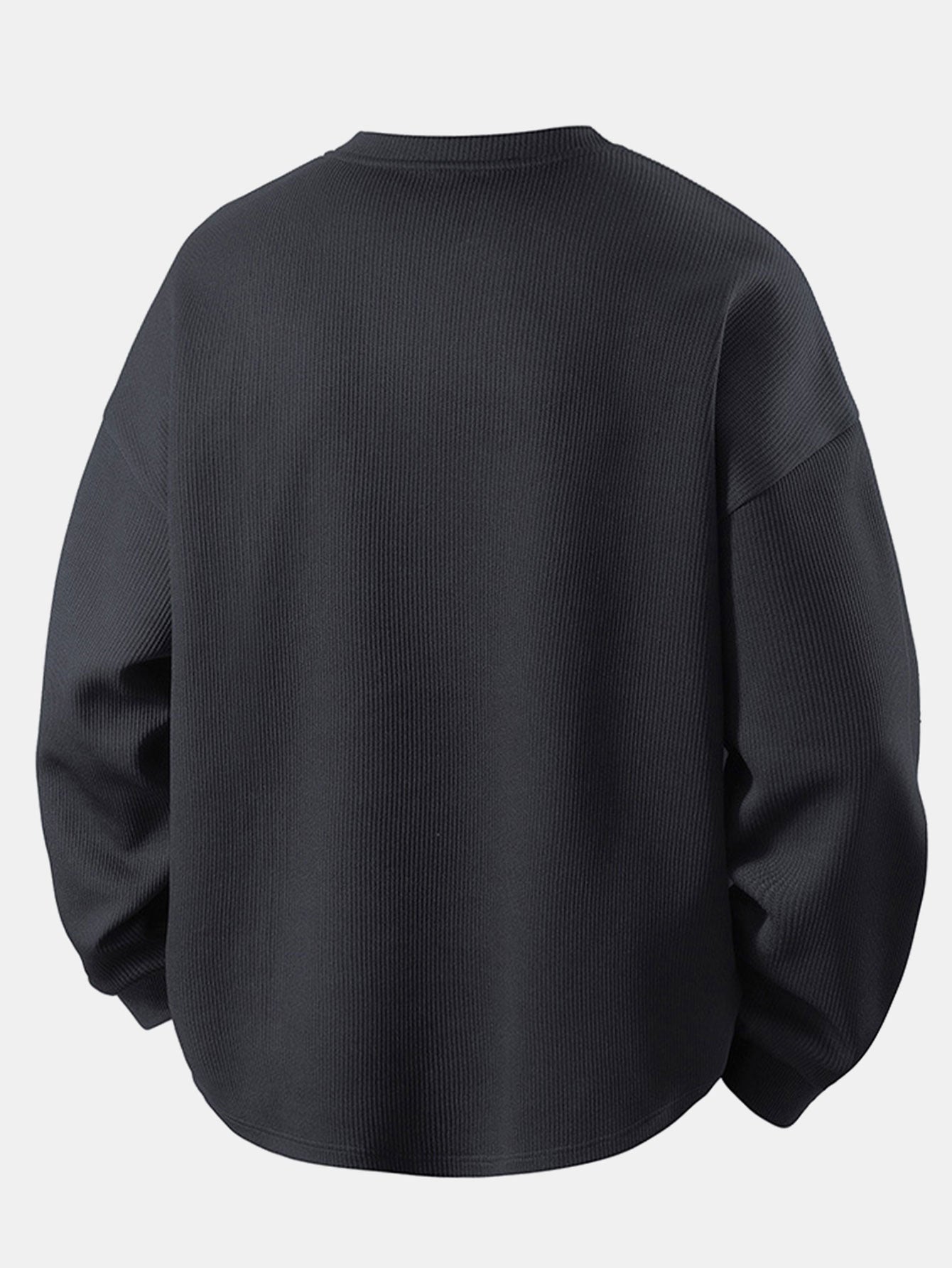 Locker sitzendes Sweatshirt mit Waffel-V-Ausschnitt