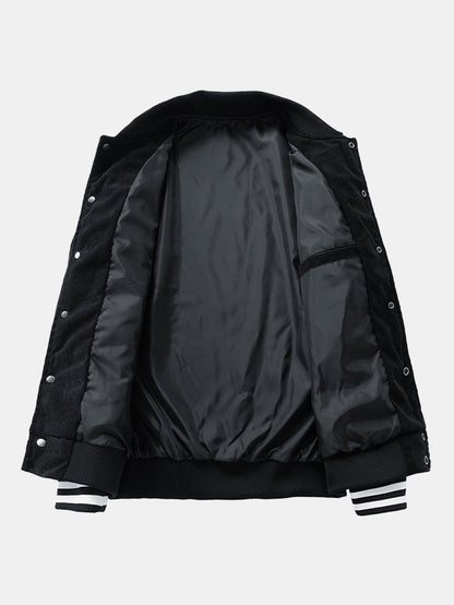 Berg Stickerei Corduroy Baseballjacke