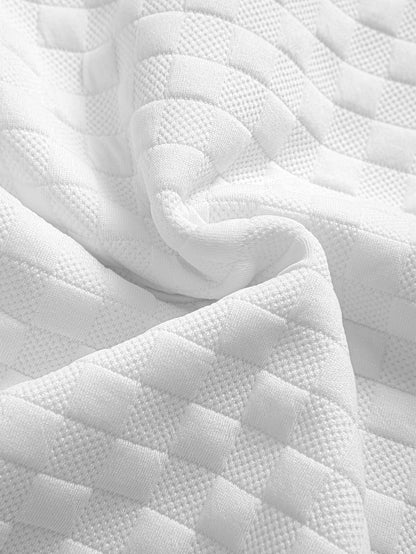 Schachbrett-Jacquard Hoodie-T-Shirt mit Bogen-Saum und passenden Shorts