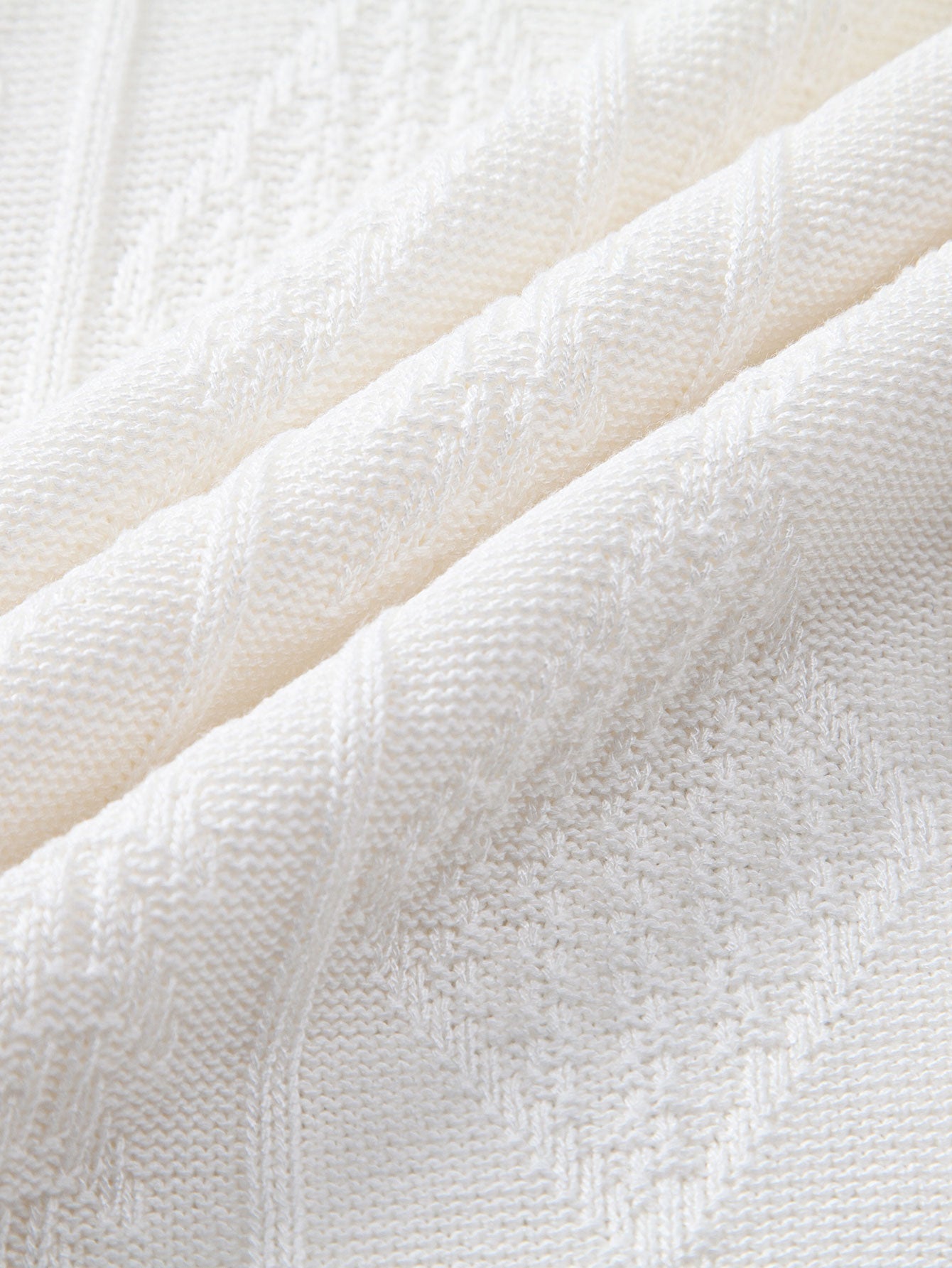 Geometrisches Jacquard-Strickpoloshirt