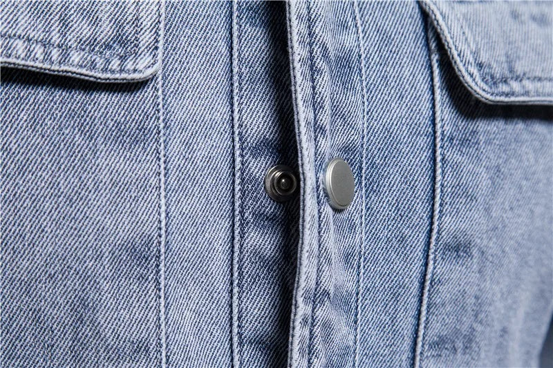Gewaschenes Denim-Overshirt mit praktischen Taschen