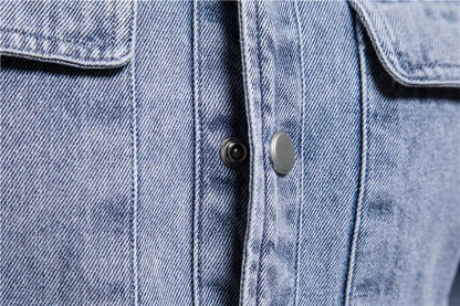 Gewaschenes Denim-Overshirt mit praktischen Taschen