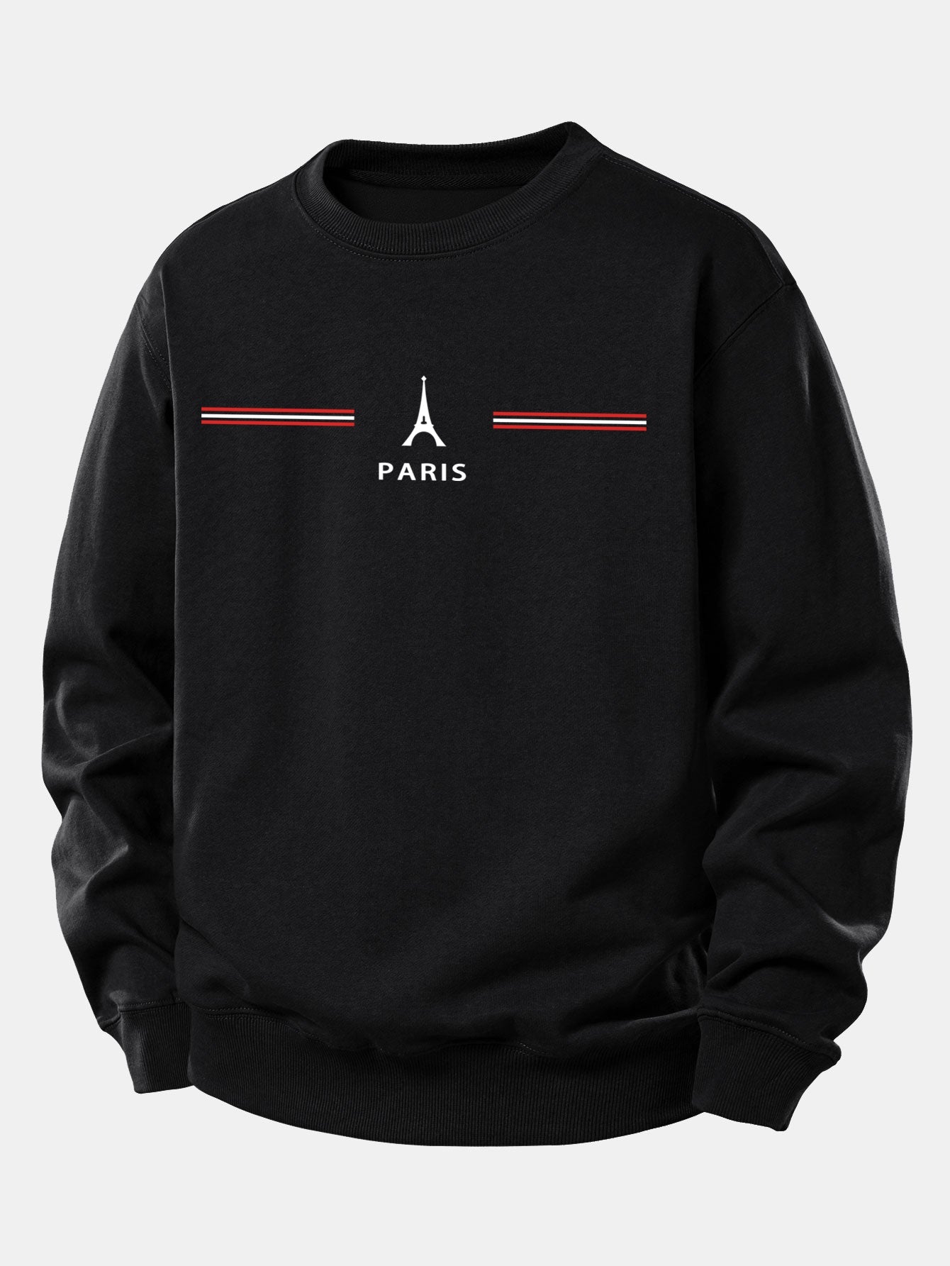 Paris Streifenmuster Locker sitzendes Sweatshirt