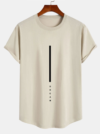 Dream Stripe Print Cotton Bow Hem T-Shirt