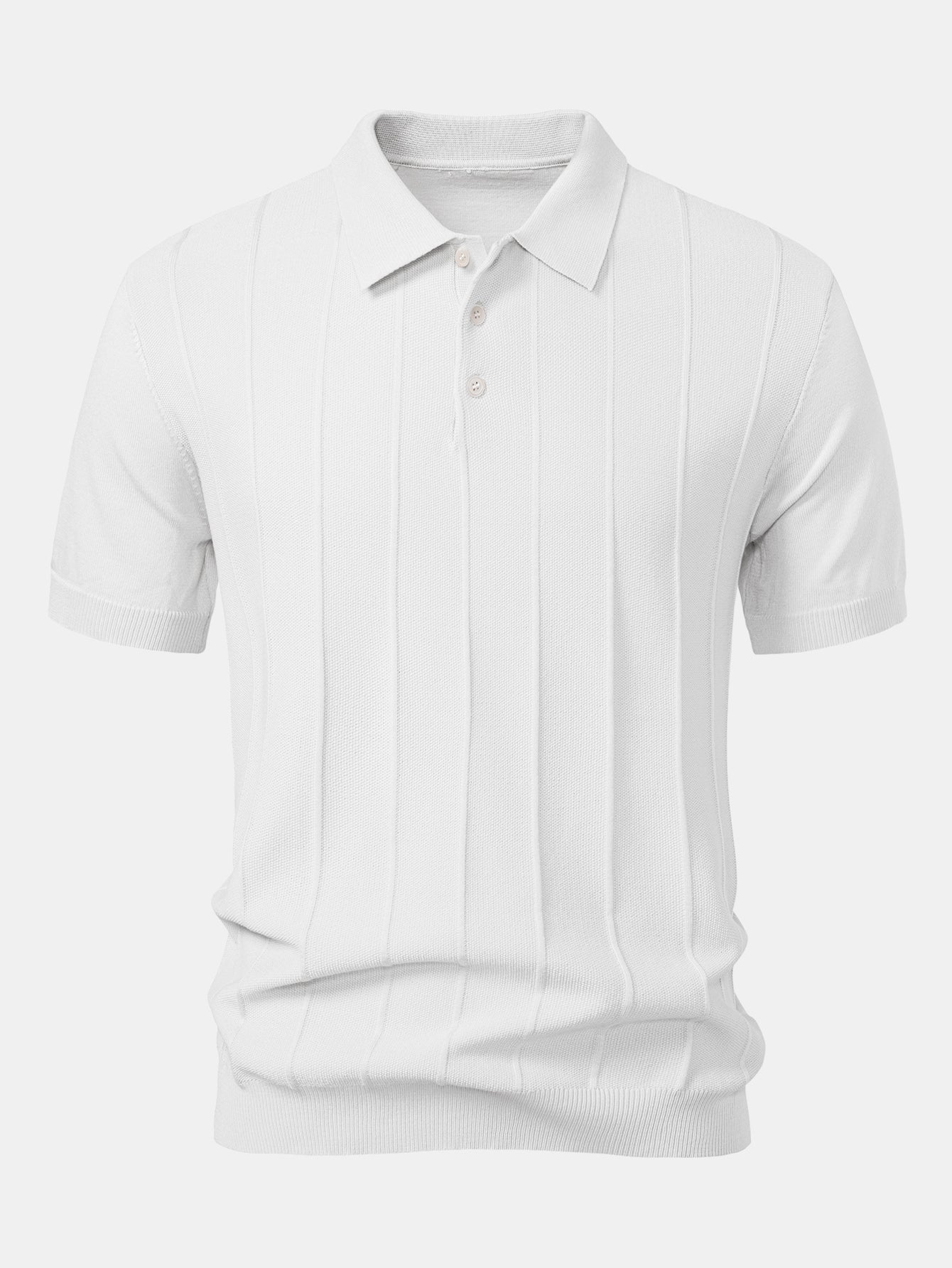Gestreiftes Jacquard-Polo mit gerader, gerippter Hose