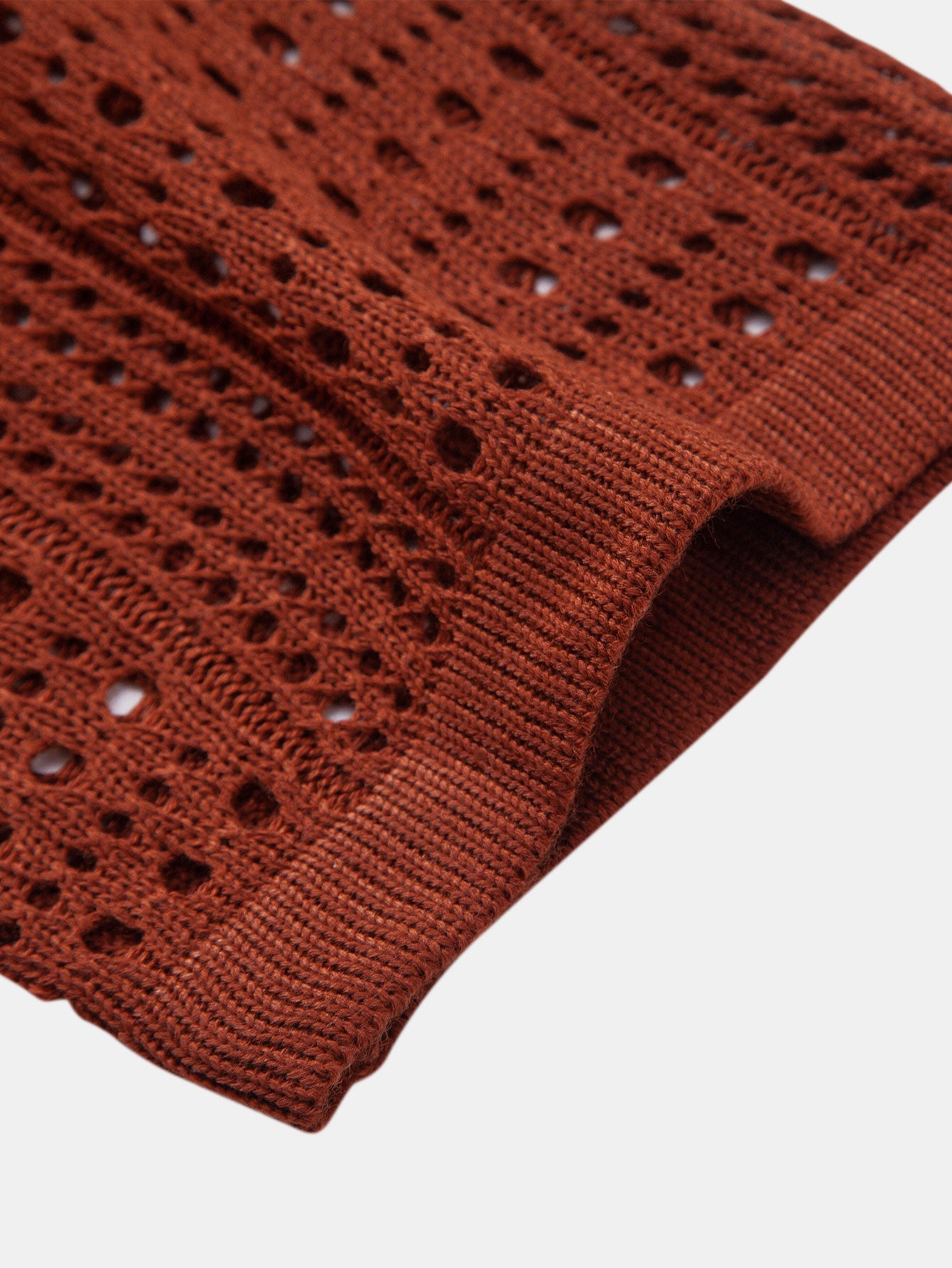 V-Neck Crochet Polo Shirt