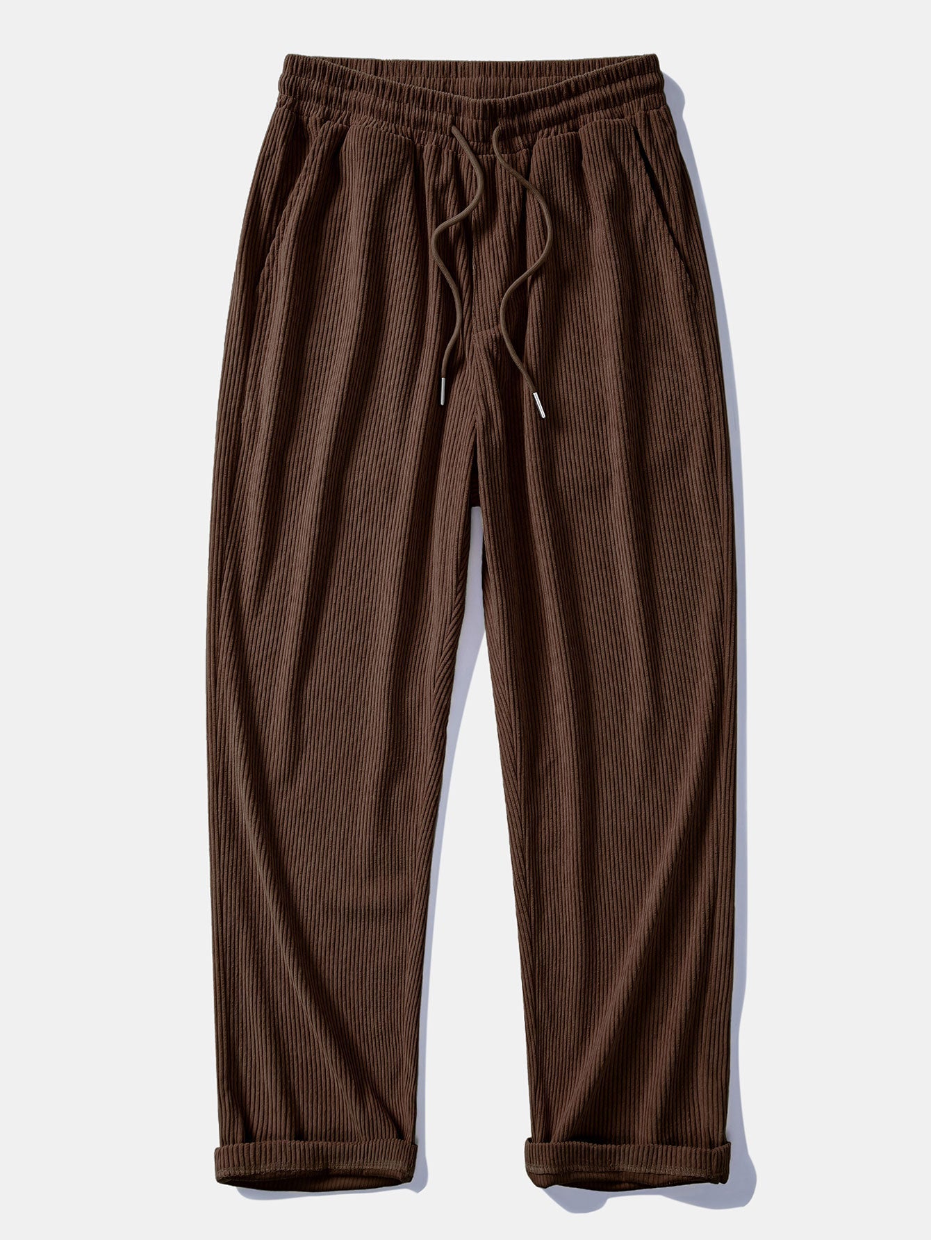 Farbblock Corduroy Hemd mit Knöpfen und gerade geschnittene Corduroy Hose