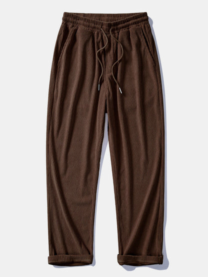 Farbblock Corduroy Hemd mit Knöpfen und gerade geschnittene Corduroy Hose