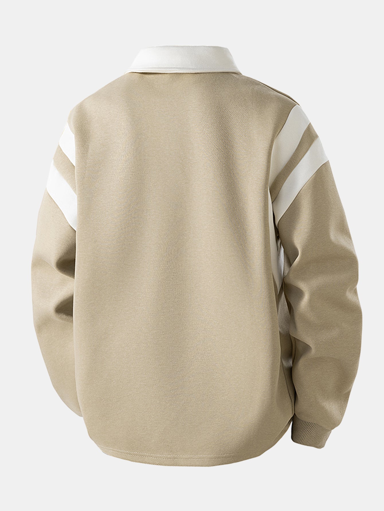 Color Block Zip-Up Polo Sweatshirt
