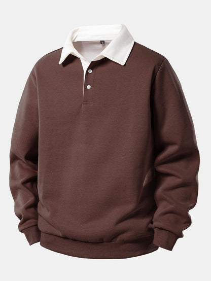 Pullover mit kontrastierendem Poloshirt-Kragen