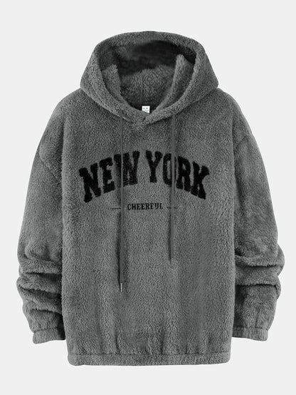 New York bestickter Teddy-Hoodie