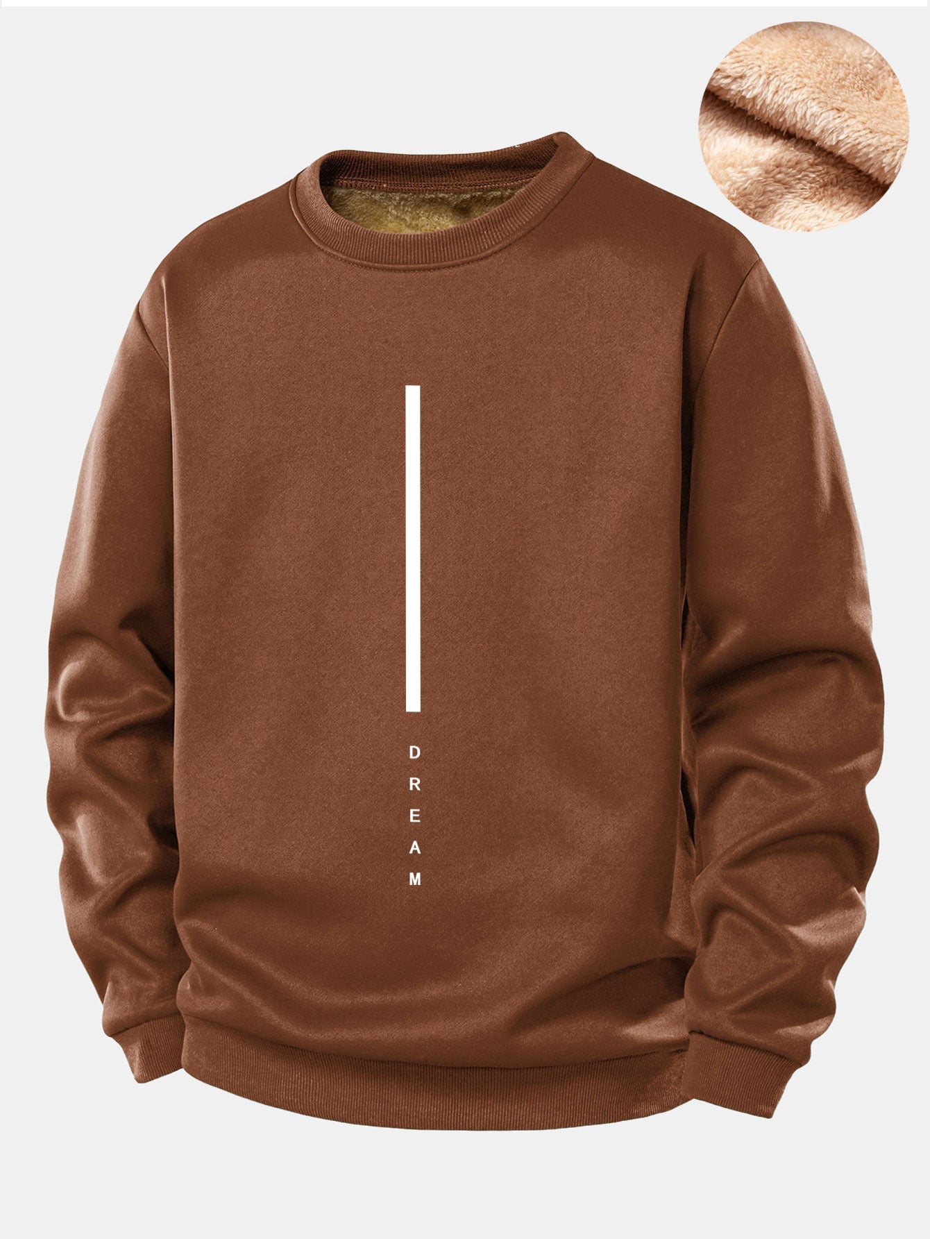 Dream Streifenmuster Teddy Fleece Gefüttertes Sweatshirt