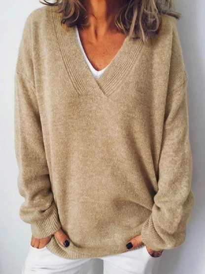 Monika - V-Ausschnitt Cashmere Pullover (Kopie)