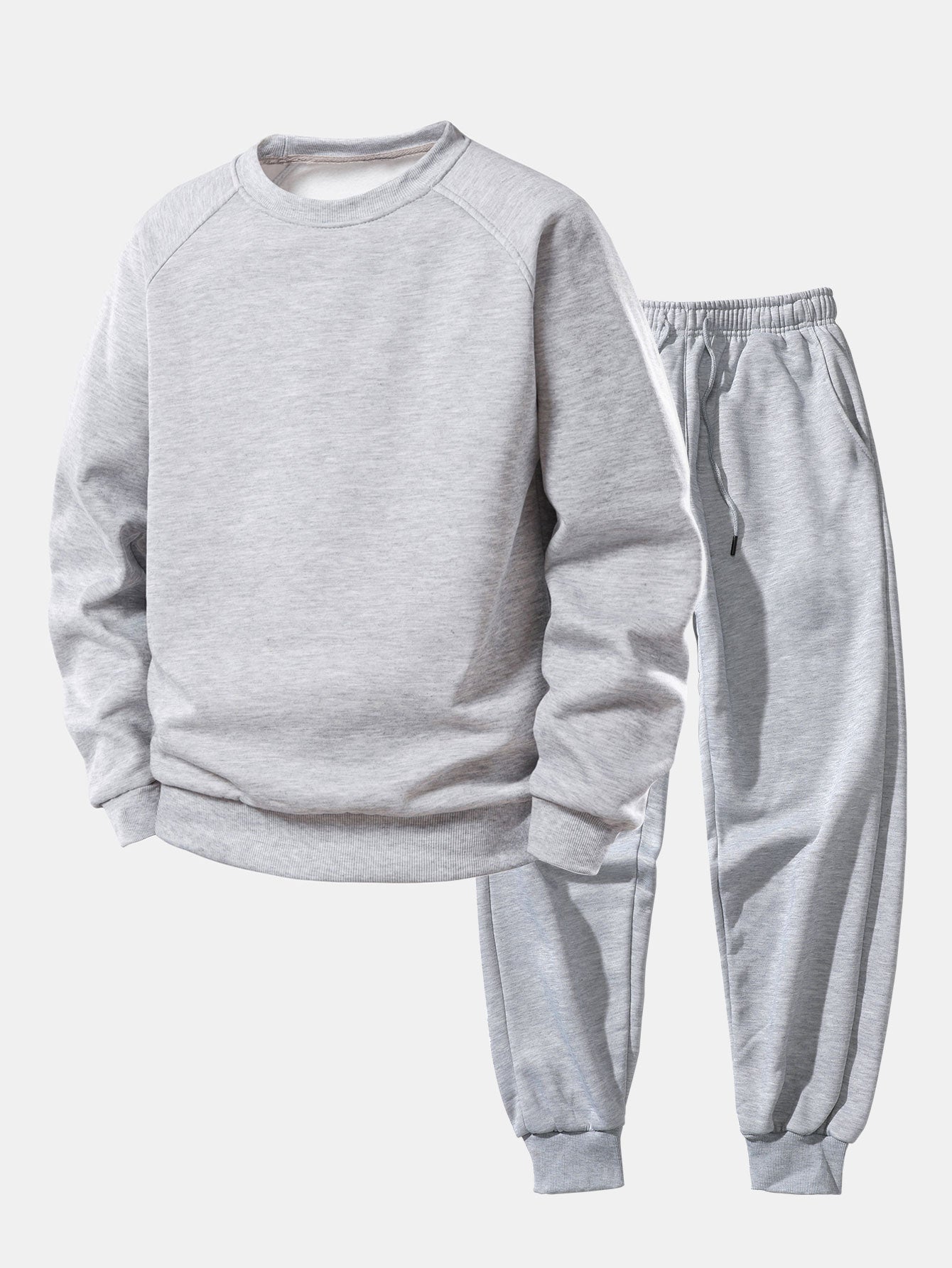 Basic Rundhals-Sweatshirt und Jogginghose