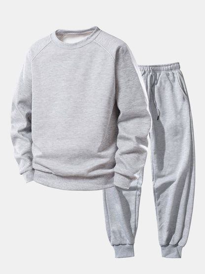 Basic Rundhals-Sweatshirt und Jogginghose