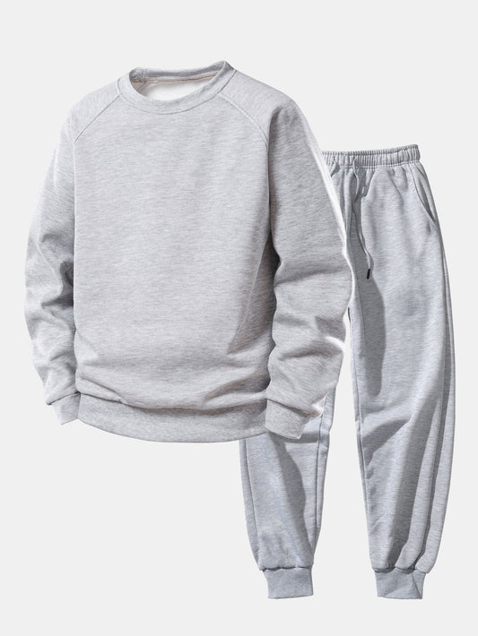 Basic Rundhals-Sweatshirt und Jogginghose