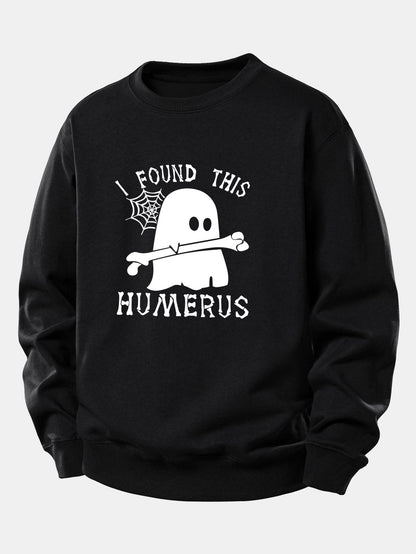 Ghost Fand Humerus Druck Sweatshirt mit lockerem Sitz