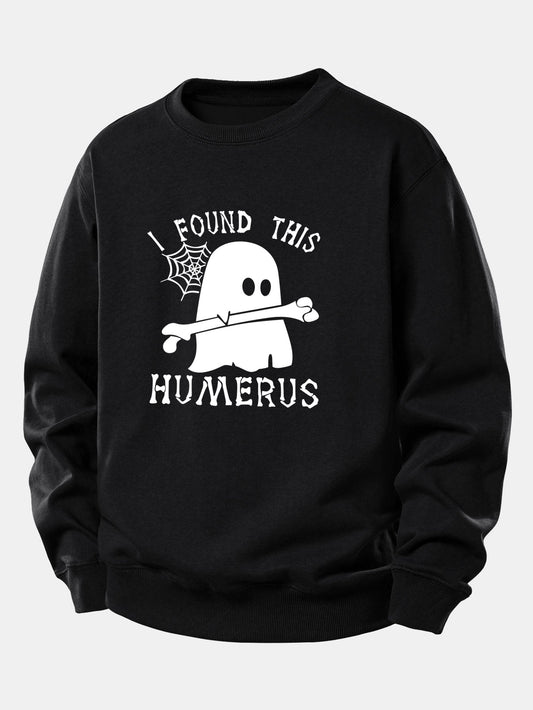 Ghost Fand Humerus Druck Sweatshirt mit lockerem Sitz