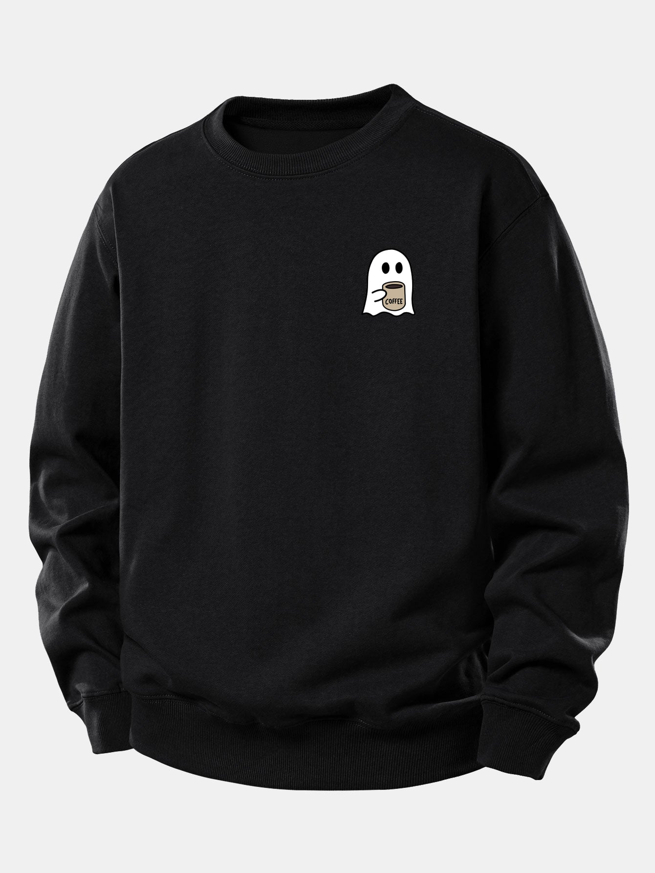 Relaxed Fit Sweatshirt with Ghost Coffee Design