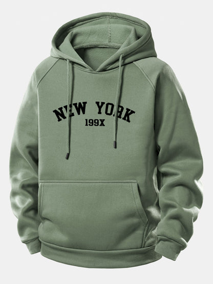 New York Print Hoodie with Drawstring