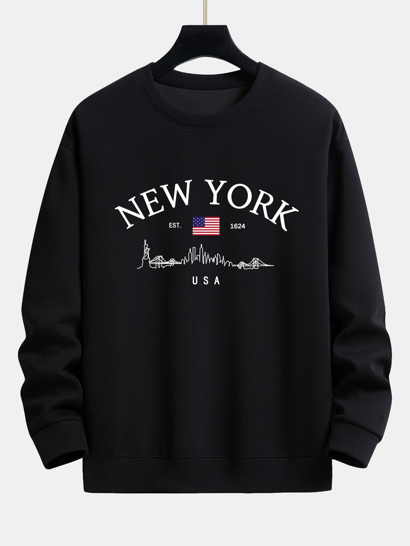 New York Druck Locker sitzendes Sweatshirt
