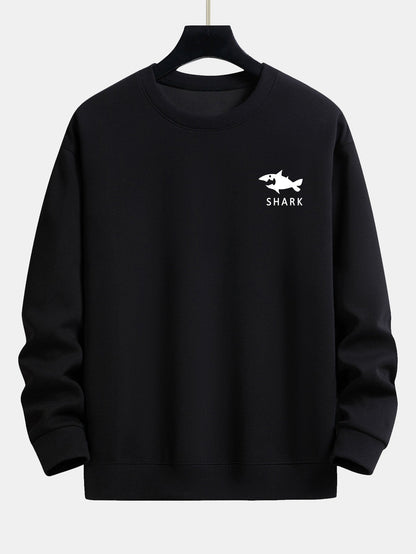Hai-Motiv Sweatshirt mit lockerem Schnitt