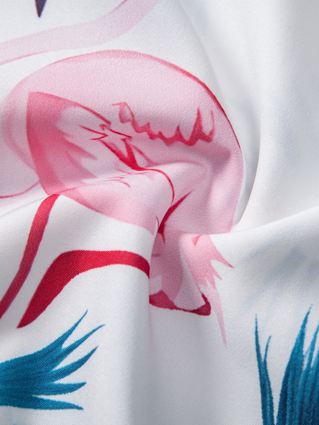 Flamingo-Muster Hemd mit Knöpfen und Badehose