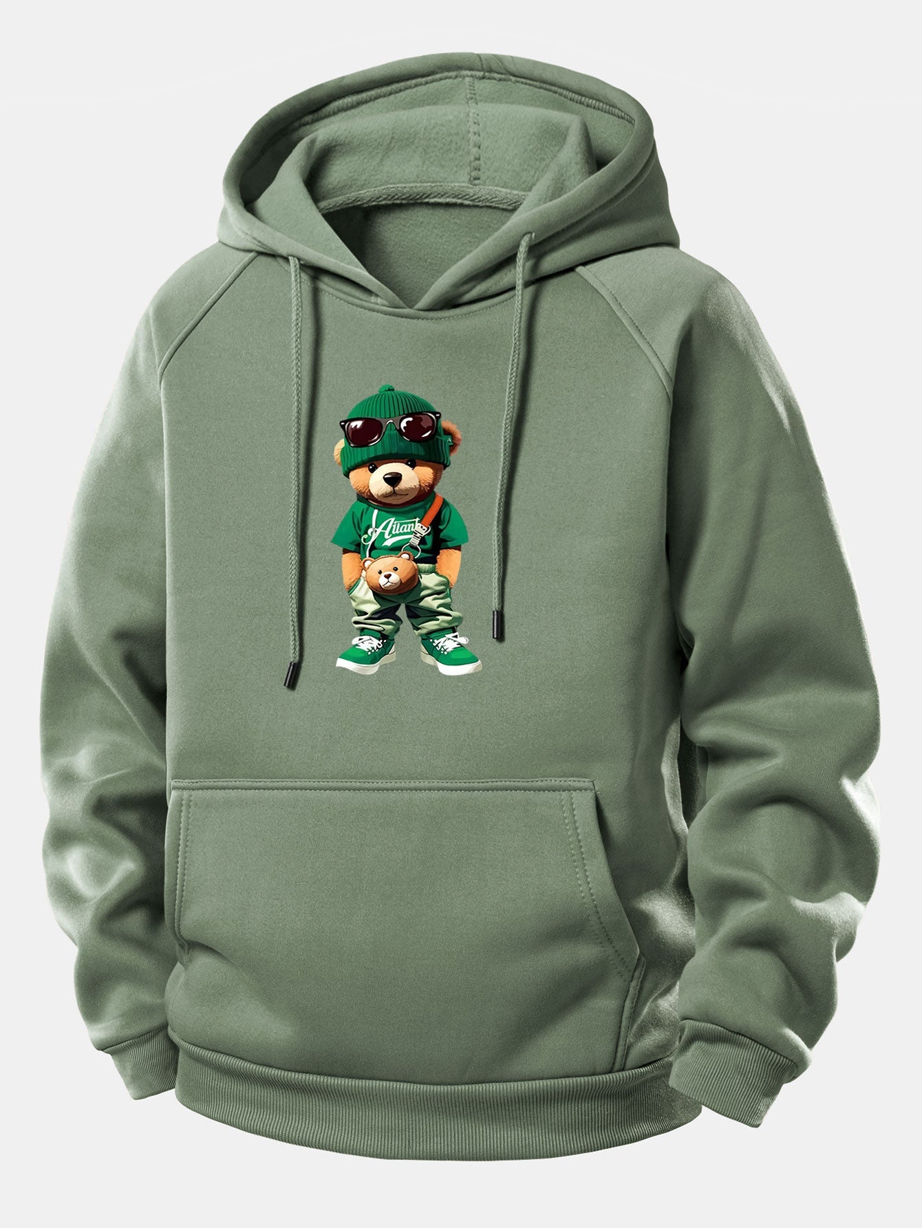 Stylischer Hoodie mit Bären-Print und Kordelzug