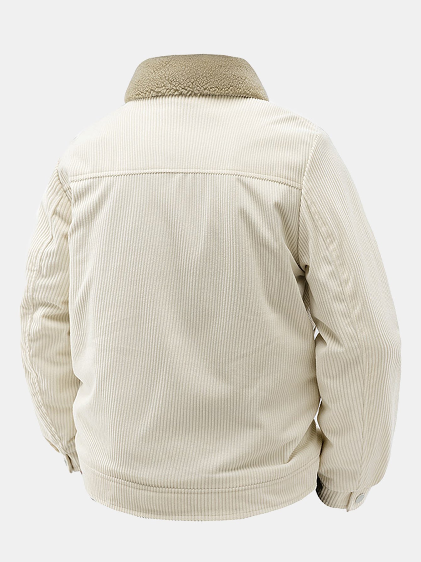 Knopf-Cordjacke mit kuscheligem Teddyfutter