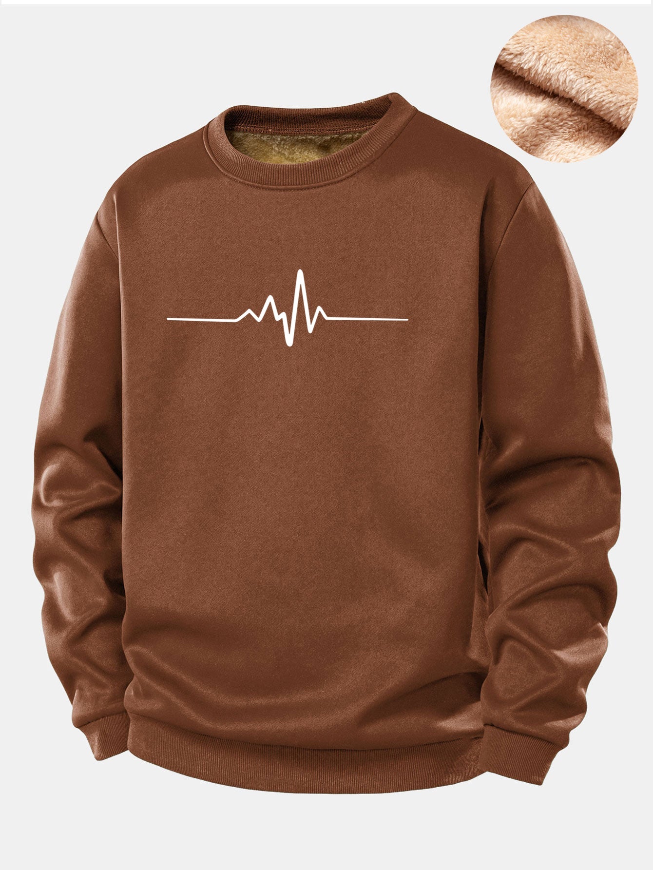 Sweatshirt mit Herzmuster und Teddyfutter aus Fleece