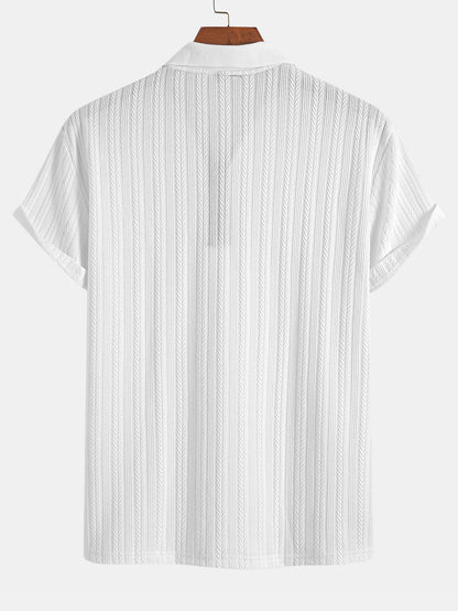 Strukturiertes Polo mit Reißverschluss