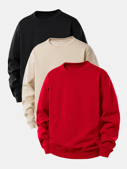3 Stück Basic Relax Fit Sweatshirt