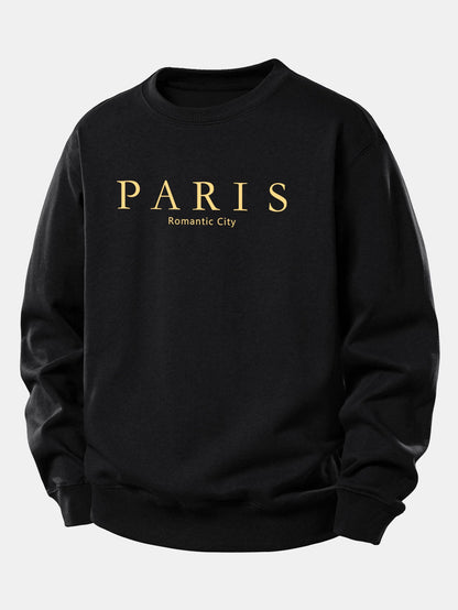 Paris Slogan Druck Locker Geschnittenes Sweatshirt