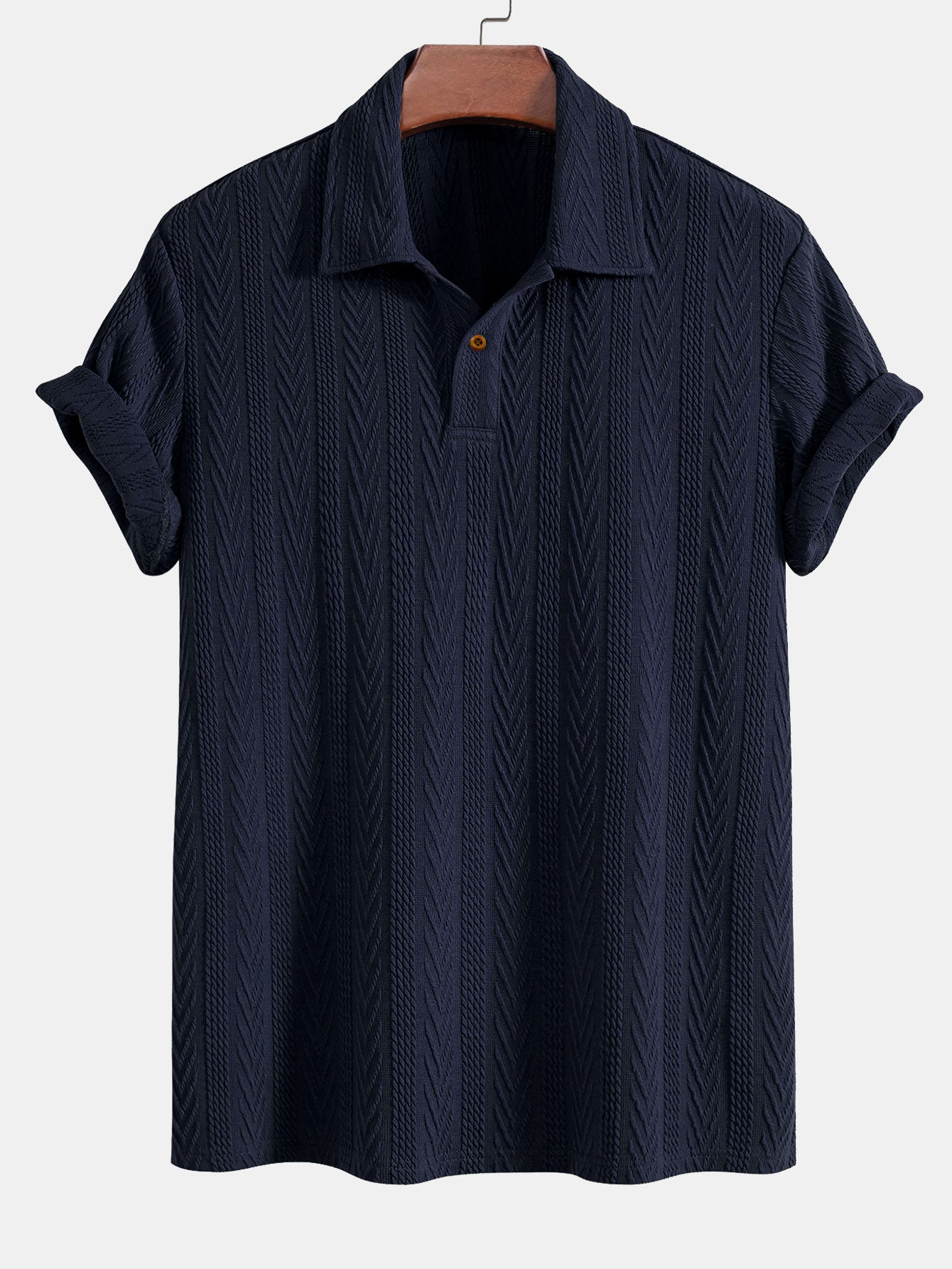 Kurze Ärmel Jacquard Polo