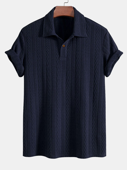 Kurze Ärmel Jacquard Polo