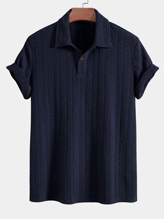 Kurze Ärmel Jacquard Polo
