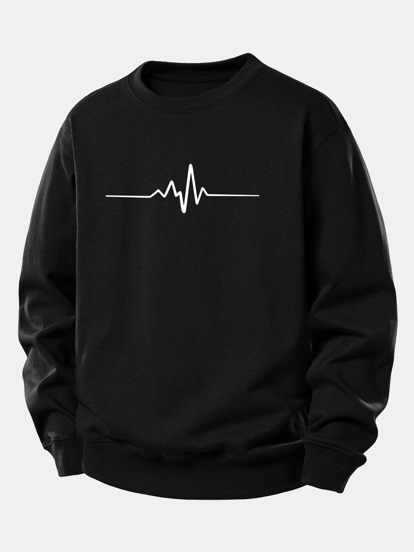 Sweatshirt mit Herzschlag-Motiv und lockerem Schnitt