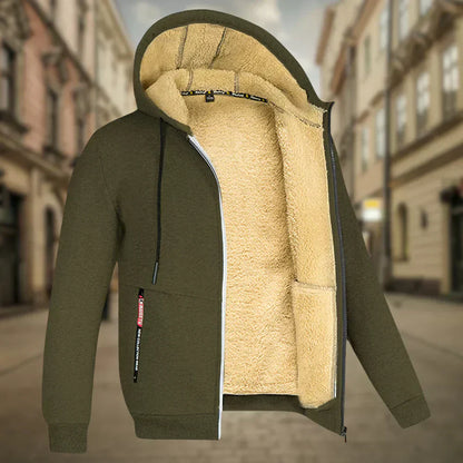 Fleece-Hoodie für Herren, bequem und warm für den Herbst.
