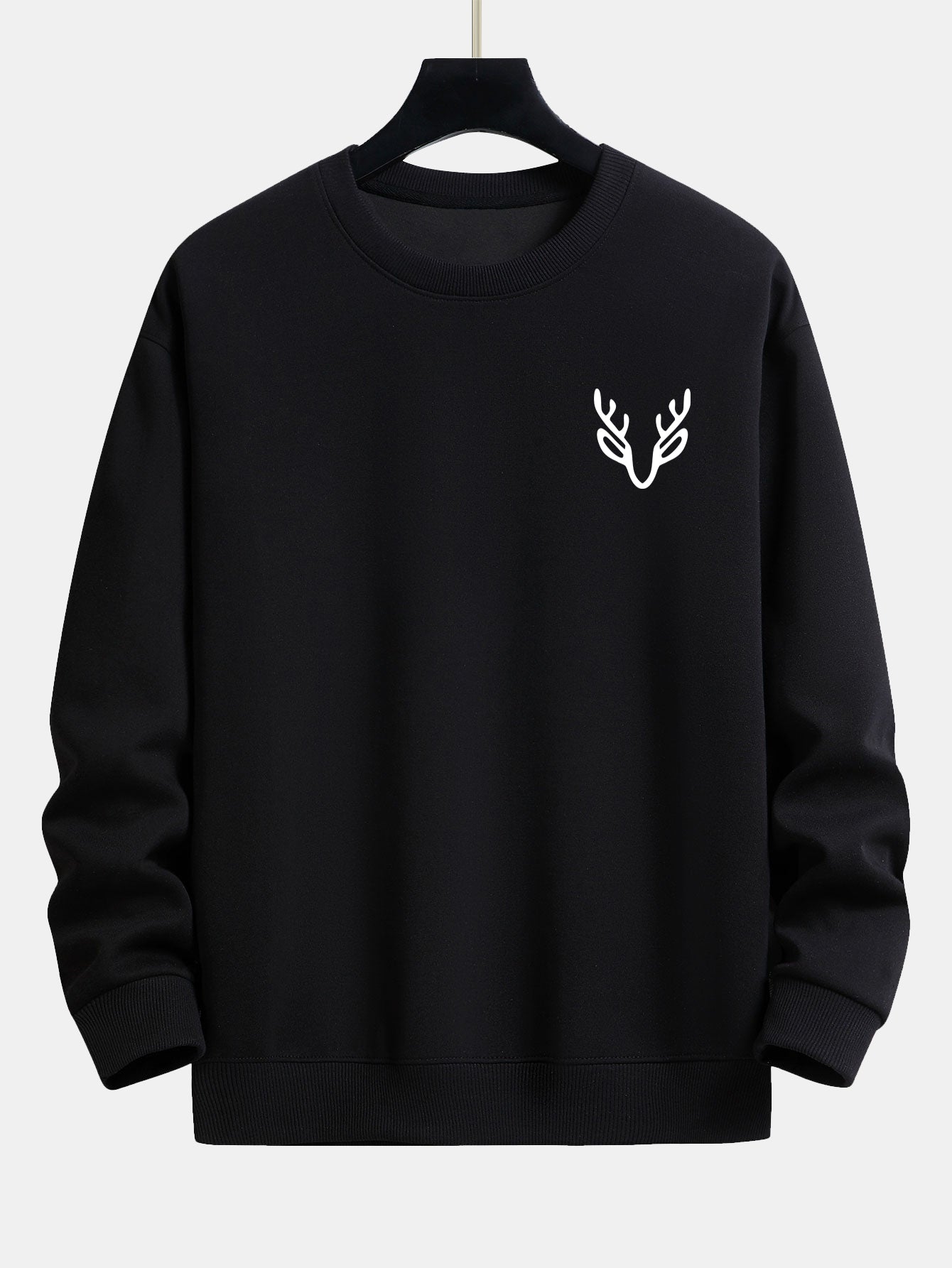 Sweatshirt mit lockerem Schnitt und Hirschkopf-Aufdruck