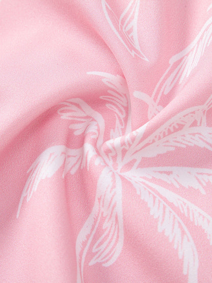 Palm Tree Island Hemd mit Knopfleiste und Kordelzug-Badeshorts