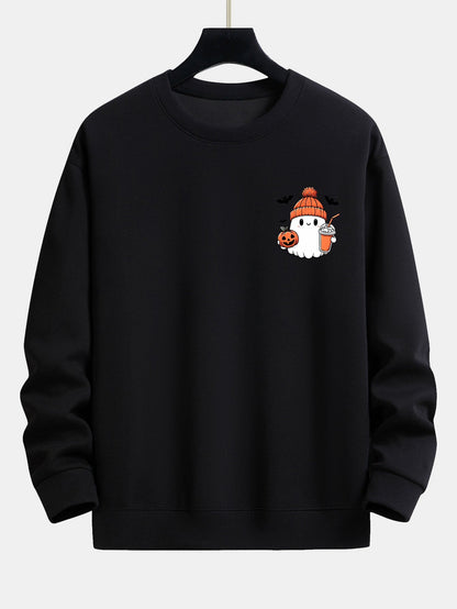 Halloween Geister Kürbis Druck Lässiges Sweatshirt
