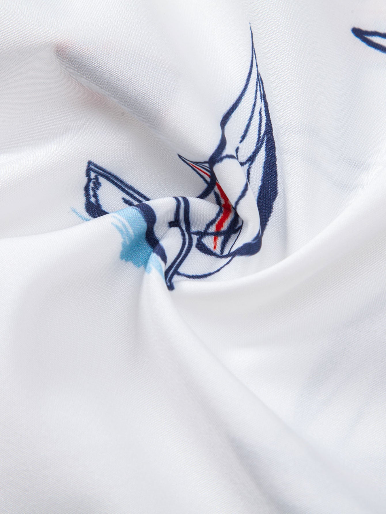 Palmbaum Nautical Print Button-Up Shirt with Striped Swim Shorts