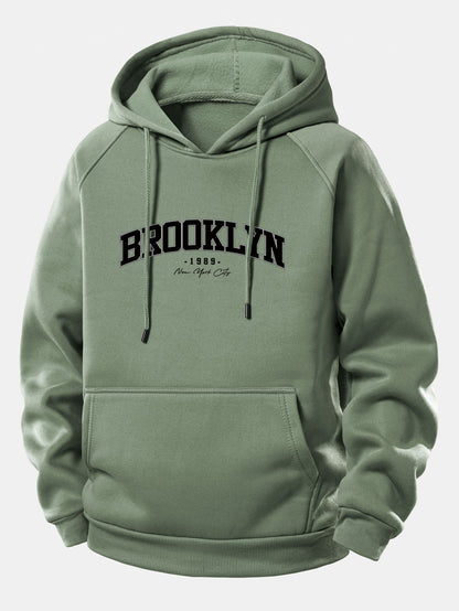 Brooklyn Print Kapuzenpullover mit Kordelzug