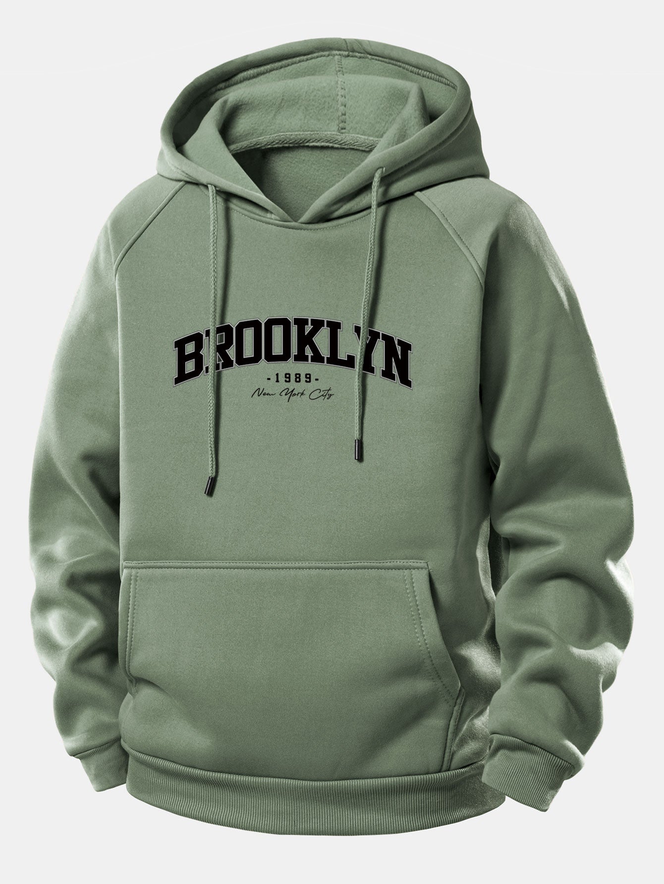 Brooklyn Print Hoodie mit Kordelzug