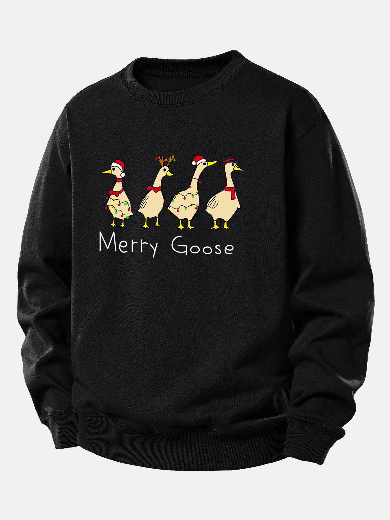 Locker Geschnittenes Sweatshirt mit Weihnachtsente-Design